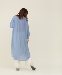 sakishimatokyo | 【ZOZO限定】サキシマamp「ノーカラースリットシャツワンピース／シャツジャケット」(ワンピース)