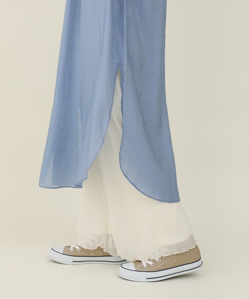 sakishimatokyo（サキシマトーキョー）の「【ZOZO限定】サキシマamp「ノーカラースリットシャツワンピース／シアーブラウス」（ワンピース・レディース・カーキ/ホワイト系その他/ブラック/ブルー/ピンク・FREE）」の14枚目の写真