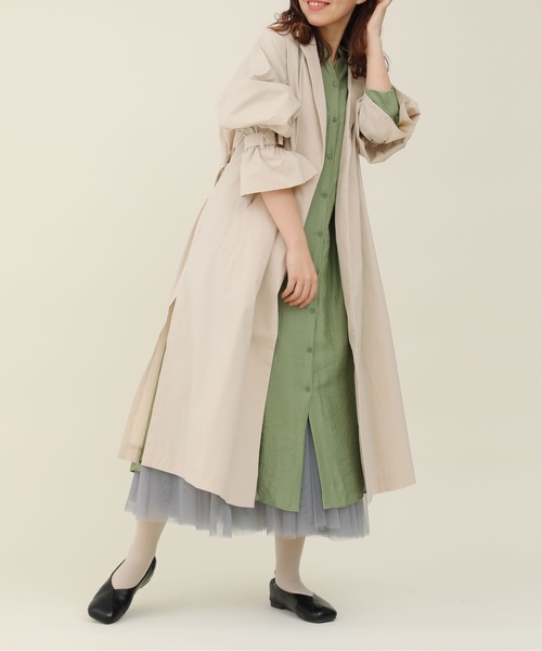 sakishimatokyo（サキシマトーキョー）の「【ZOZO限定】サキシマamp「ノーカラースリットシャツワンピース／シアーブラウス」（ワンピース・レディース・カーキ/ホワイト系その他/ブラック/ブルー/ピンク・FREE）」の20枚目の写真