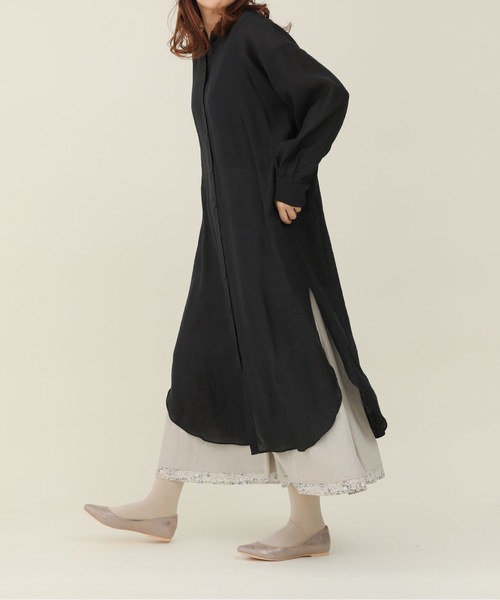 sakishimatokyo（サキシマトーキョー）の「【ZOZO限定】サキシマamp「ノーカラースリットシャツワンピース／シアーブラウス」（ワンピース・レディース・カーキ/ホワイト系その他/ブラック/ブルー/ピンク・FREE）」の13枚目の写真