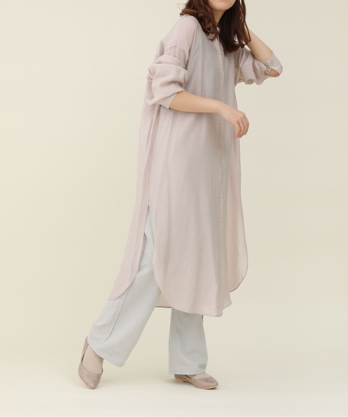 sakishimatokyo（サキシマトーキョー）の「【ZOZO限定】サキシマamp「ノーカラースリットシャツワンピース／シアーブラウス」（ワンピース・レディース・カーキ/ホワイト系その他/ブラック/ブルー/ピンク・FREE）」の21枚目の写真