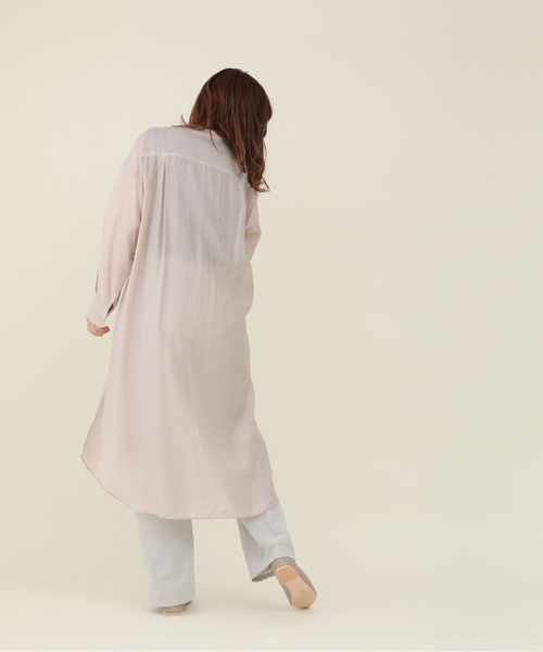 sakishimatokyo（サキシマトーキョー）の「【ZOZO限定】サキシマamp「ノーカラースリットシャツワンピース／シアーブラウス」（ワンピース・レディース・カーキ/ホワイト系その他/ブラック/ブルー/ピンク・FREE）」の15枚目の写真