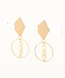 【couleuR】goldplate×white×hoop ピアス