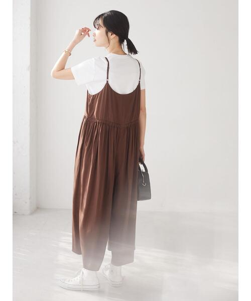 CRAFT STANDARD BOUTIQUE（クラフトスタンダードブティック）の「キャミギャザーサロペット　＊（サロペット/オーバーオール・レディース・ブラック/ブラウン/テラコッタ/ネイビー・FREE）」の13枚目の写真