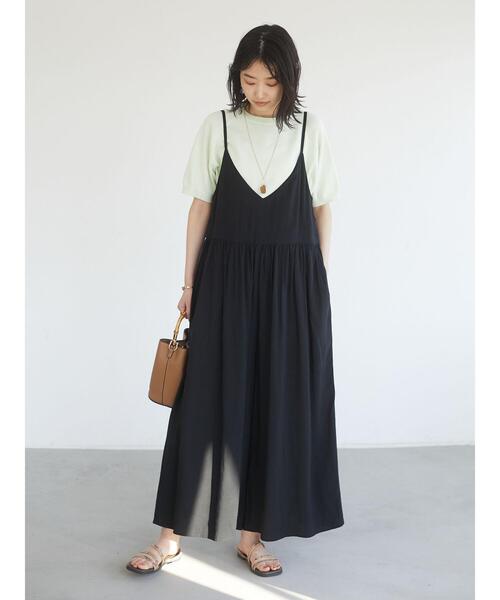 CRAFT STANDARD BOUTIQUE（クラフトスタンダードブティック）の「キャミギャザーサロペット　＊（サロペット/オーバーオール・レディース・ブラック/ブラウン/テラコッタ/ネイビー・FREE）」の22枚目の写真