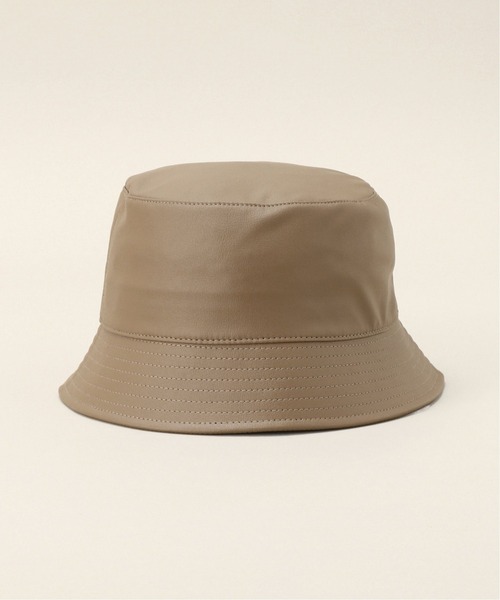 JOURNAL STANDARD relume（ジャーナルスタンダード　レリューム）の「【AGREEMENT×JOURNAL STANDARD relume】ECO LEATHER BUCKET HAT（ハット・メンズ・ブラック/ベージュ・FREE）」の3枚目の写真