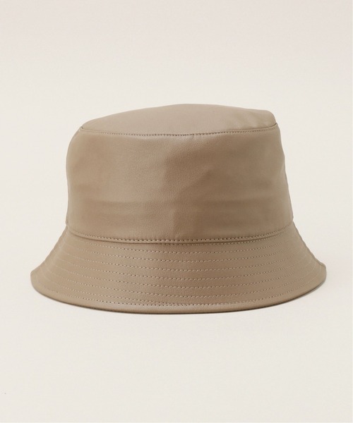 JOURNAL STANDARD relume（ジャーナルスタンダード　レリューム）の「【AGREEMENT×JOURNAL STANDARD relume】ECO LEATHER BUCKET HAT（ハット・メンズ・ブラック/ベージュ・FREE）」の4枚目の写真