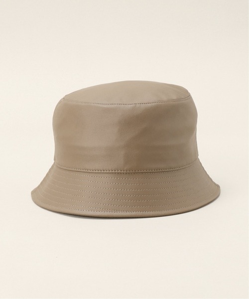 JOURNAL STANDARD relume（ジャーナルスタンダード　レリューム）の「【AGREEMENT×JOURNAL STANDARD relume】ECO LEATHER BUCKET HAT（ハット・メンズ・ブラック/ベージュ・FREE）」の5枚目の写真