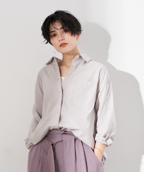 Editt by YECCA VECCA（エディットバイイェッカヴェッカ）の「2wayフレンチリネンシャツ　＊（シャツ/ブラウス・レディース・アイボリー/ライトグレー/イエロー/カーキ・FREE）」の2枚目の写真