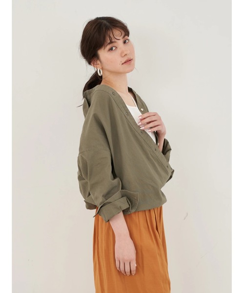 Editt by YECCA VECCA（エディットバイイェッカヴェッカ）の「2wayフレンチリネンシャツ　＊（シャツ/ブラウス・レディース・アイボリー/ライトグレー/イエロー/カーキ・FREE）」の13枚目の写真