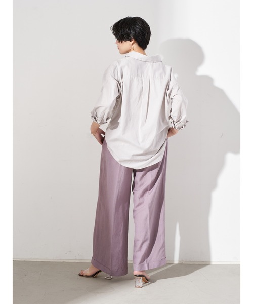 Editt by YECCA VECCA（エディットバイイェッカヴェッカ）の「2wayフレンチリネンシャツ　＊（シャツ/ブラウス・レディース・アイボリー/ライトグレー/イエロー/カーキ・FREE）」の11枚目の写真
