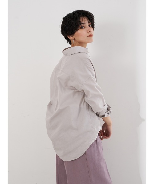 Editt by YECCA VECCA（エディットバイイェッカヴェッカ）の「2wayフレンチリネンシャツ　＊（シャツ/ブラウス・レディース・アイボリー/ライトグレー/イエロー/カーキ・FREE）」の7枚目の写真