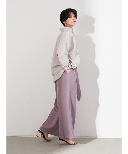 Editt by YECCA VECCA（エディットバイイェッカヴェッカ）の「2wayフレンチリネンシャツ　＊（シャツ/ブラウス・レディース・アイボリー/ライトグレー/イエロー/カーキ・FREE）」の10枚目の写真