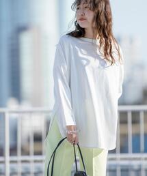 coen | 【WEB限定復刻】シャツテール裾ラウンドチュニックカットソー#(Tシャツ/カットソー)