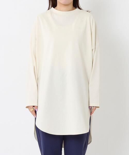 coen（コーエン）の「【WEB限定復刻】シャツテール裾ラウンドチュニックカットソー#（Tシャツ/カットソー・レディース・オフホワイト/オリーブ/ブラック/ベージュ・FREE）」の16枚目の写真