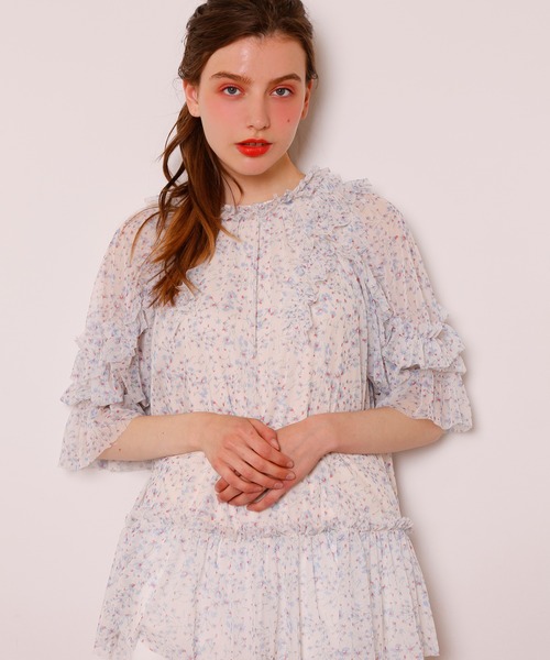 Seemi. byNICECLAUP（ シーミーバイナイスクラップ）の「フリルチュニック（チュニック・レディース・オフホワイト/ベージュ/ブルー系その他・FREE）」の6枚目の写真