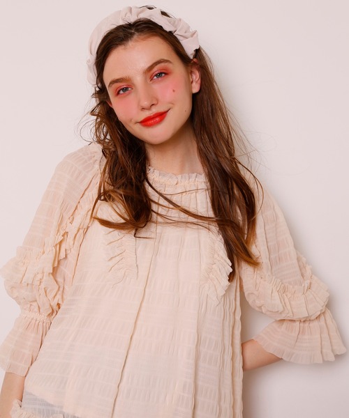 Seemi. byNICECLAUP（ シーミーバイナイスクラップ）の「フリルチュニック（チュニック・レディース・オフホワイト/ベージュ/ブルー系その他・FREE）」の17枚目の写真