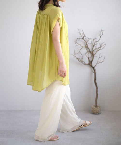 ＡＮＤＪ（アンドジェイ）の「楊柳シフォンフレンチスリーブブラウス（シャツ/ブラウス・レディース・マスタード/ブラック/ホワイト/テラコッタ・M）」の19枚目の写真