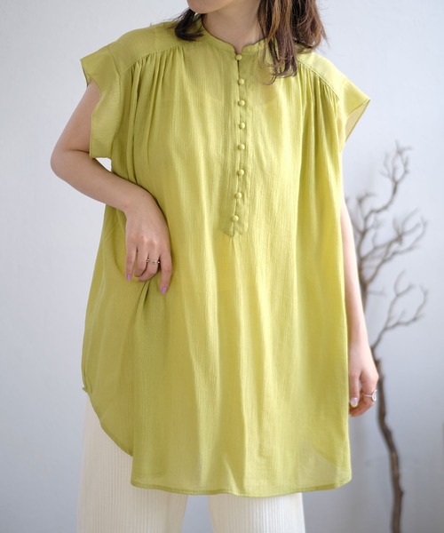 ＡＮＤＪ（アンドジェイ）の「楊柳シフォンフレンチスリーブブラウス（シャツ/ブラウス・レディース・マスタード/ブラック/ホワイト/テラコッタ・M）」の21枚目の写真