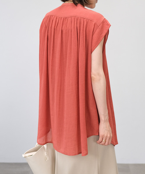 ＡＮＤＪ（アンドジェイ）の「楊柳シフォンフレンチスリーブブラウス（シャツ/ブラウス・レディース・マスタード/ブラック/ホワイト/テラコッタ・M）」の8枚目の写真