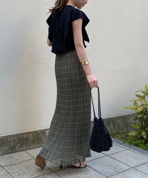 CAPRICIEUX LE'MAGE（カプリシューレマージュ）の「チェックプリーツスカート（スカート・レディース・ベージュ/カーキ・FREE）」の16枚目の写真