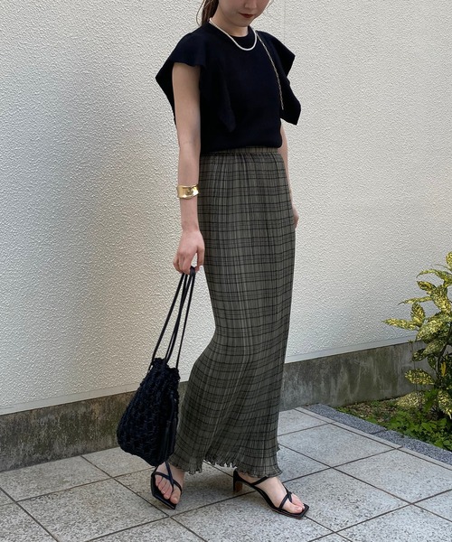 CAPRICIEUX LE'MAGE（カプリシューレマージュ）の「チェックプリーツスカート（スカート・レディース・ベージュ/カーキ・FREE）」の19枚目の写真