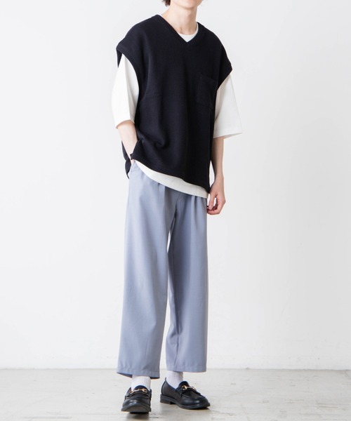 WEGO(ウィゴー)の「WEGO/【2点セット】アンサンブルニットライクVネックベスト(アンサンブル・メンズ・グレー/ベージュ/ブルー/ブラック/ワイン/ブルー系その他・MEDIUM/LARGE)」の12枚目の写真