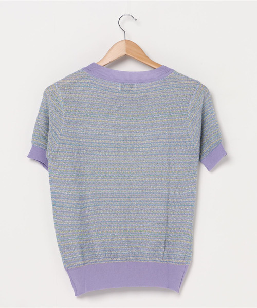 emi+（エミプラス）の「5分袖ハーフスリーブニット（Tシャツ/カットソー・レディース・ベージュ/パープル/オレンジ/ブルー・FREE）」の21枚目の写真