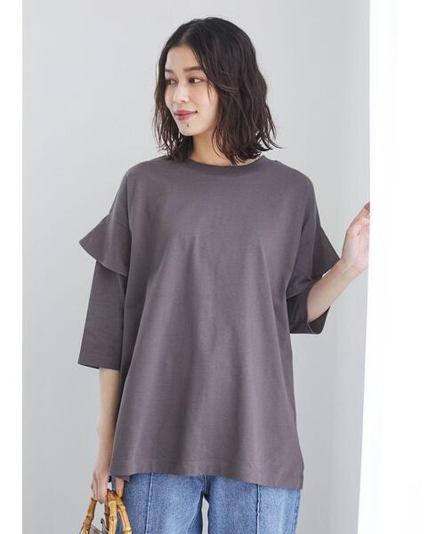 Sugar spoon(シュガースプーン)の「・SUGAR SPOON フリルスリーブプルオーバー*(Tシャツ/カットソー・レディース・チャコールグレー/ブラック/ブラウン/オフホワイト・FREE)」の16枚目の写真