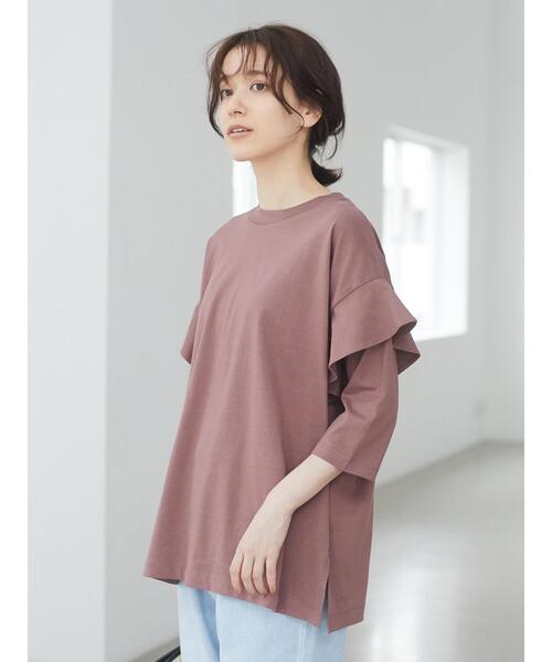 Sugar spoon(シュガースプーン)の「・SUGAR SPOON フリルスリーブプルオーバー*(Tシャツ/カットソー・レディース・チャコールグレー/ブラック/ブラウン/オフホワイト・FREE)」の13枚目の写真