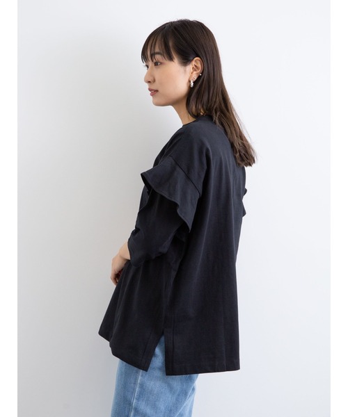 Sugar spoon(シュガースプーン)の「・SUGAR SPOON フリルスリーブプルオーバー*(Tシャツ/カットソー・レディース・チャコールグレー/ブラック/ブラウン/オフホワイト・FREE)」の8枚目の写真