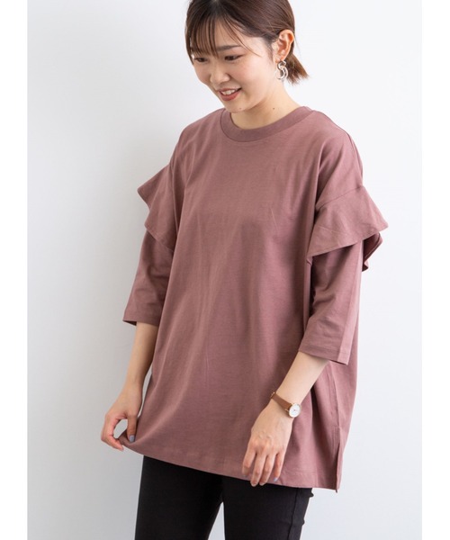 Sugar spoon(シュガースプーン)の「・SUGAR SPOON フリルスリーブプルオーバー*(Tシャツ/カットソー・レディース・チャコールグレー/ブラック/ブラウン/オフホワイト・FREE)」の12枚目の写真