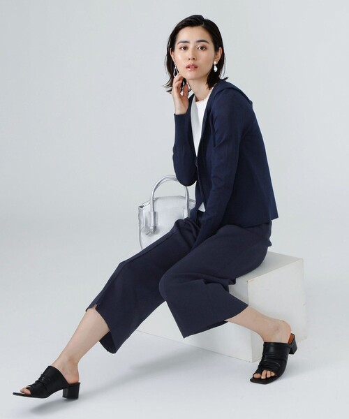 CAST:（キャストコロン）の「ジップアップニットジャケット（ニット/セーター・レディース・ホワイト/ブラック/ネイビー・M）」の10枚目の写真