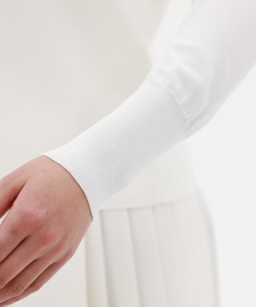 CAST:（キャストコロン）の「ジップアップニットジャケット（ニット/セーター・レディース・ホワイト/ブラック/ネイビー・M）」の11枚目の写真