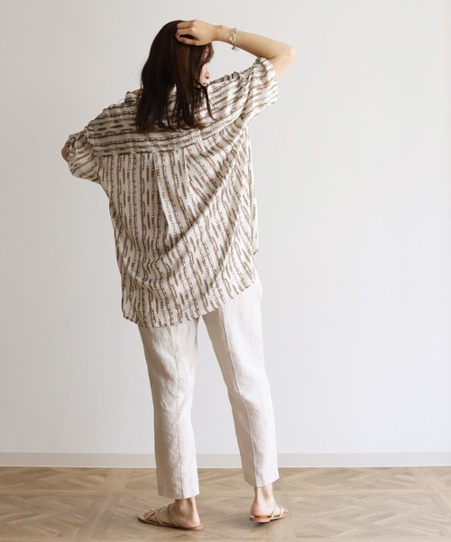 Lant Kalte(ラントカルテ)の「【Lant Kalte】オリジナル柄シャツアンサンブル(タンク付き)(シャツ/ブラウス・レディース・ブラック/ベージュ・MEDIUM)」の4枚目の写真