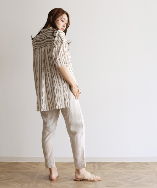 Lant Kalte(ラントカルテ)の「【Lant Kalte】オリジナル柄シャツアンサンブル(タンク付き)(シャツ/ブラウス・レディース・ブラック/ベージュ・MEDIUM)」の7枚目の写真