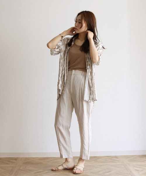 Lant Kalte(ラントカルテ)の「【Lant Kalte】オリジナル柄シャツアンサンブル(タンク付き)(シャツ/ブラウス・レディース・ブラック/ベージュ・MEDIUM)」の6枚目の写真