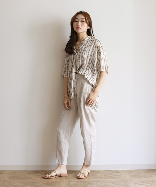 Lant Kalte(ラントカルテ)の「【Lant Kalte】オリジナル柄シャツアンサンブル(タンク付き)(シャツ/ブラウス・レディース・ブラック/ベージュ・MEDIUM)」の9枚目の写真