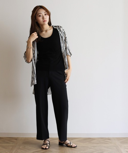 Lant Kalte(ラントカルテ)の「【Lant Kalte】オリジナル柄シャツアンサンブル(タンク付き)(シャツ/ブラウス・レディース・ブラック/ベージュ・MEDIUM)」の12枚目の写真