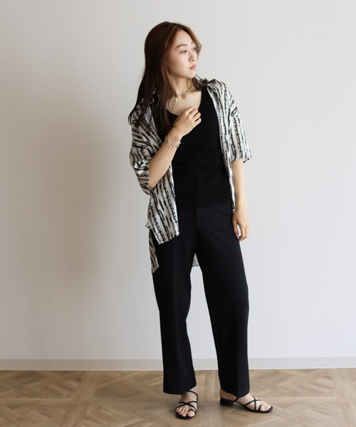 Lant Kalte(ラントカルテ)の「【Lant Kalte】オリジナル柄シャツアンサンブル(タンク付き)(シャツ/ブラウス・レディース・ブラック/ベージュ・MEDIUM)」の14枚目の写真