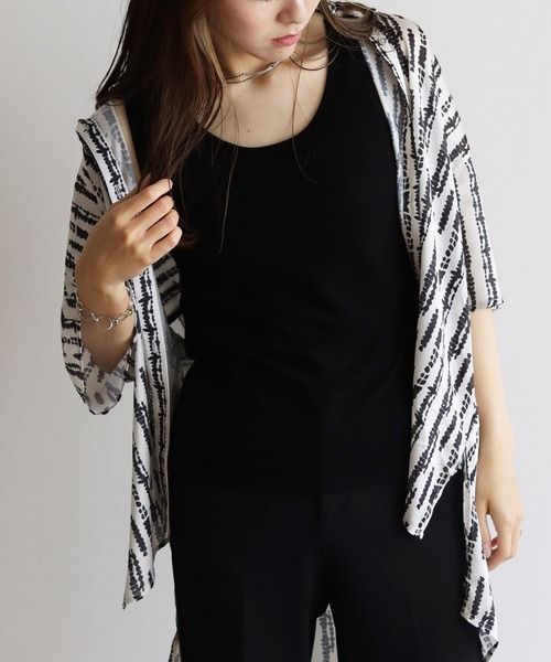 Lant Kalte(ラントカルテ)の「【Lant Kalte】オリジナル柄シャツアンサンブル(タンク付き)(シャツ/ブラウス・レディース・ブラック/ベージュ・MEDIUM)」の15枚目の写真