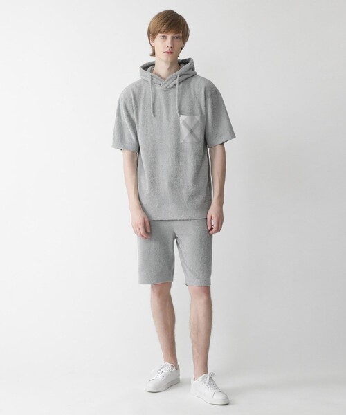 BLACK LABEL CRESTBRIDGE（ブラックレーベル・クレストブリッジ）の「【BLACK lab.】リラックスモールフーディー（ルームウェア/パジャマ・メンズ・ピンク系その他/ライトグレー/ネイビー・M/L）」の7枚目の写真