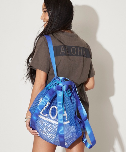 Kahiko(カヒコ)の「【Kahiko】アロハメッシュ2WAYエコリュック&トート(バックパック/リュック・レディース・ホワイト/ブラック/ピンク/ブルー・FREE)」の4枚目の写真