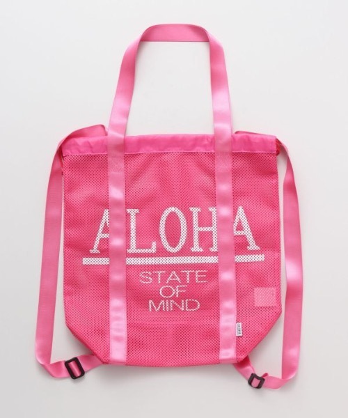 Kahiko(カヒコ)の「【Kahiko】アロハメッシュ2WAYエコリュック&トート(バックパック/リュック・レディース・ホワイト/ブラック/ピンク/ブルー・FREE)」の7枚目の写真