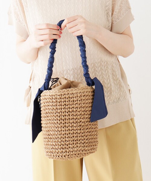 DRESKIP（ドレスキップ）の「◆雑材バケツトート（トートバッグ・レディース・ブラック/ネイビー/ブラウン系・00）」の12枚目の写真