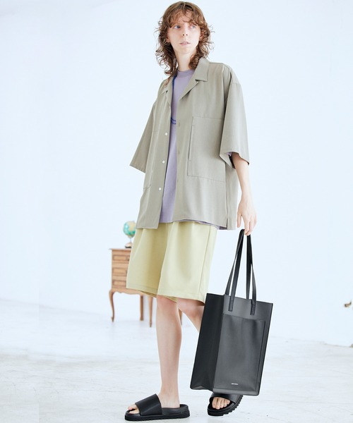 ENDER PRODUCTS(エンダープロダクツ)の「コンビネーションポケット ロゴ刻印 トートバッグ【ENDER PRODUCTS/エンダープロダクツ】(トートバッグ・メンズ・グレイッシュベージュ/ブラック/ダークブラウン/グリーン/ブラック系その他/ブルー/ホワイト系その他/アイボリー・FREE)」の9枚目の写真