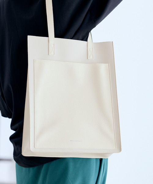 ENDER PRODUCTS(エンダープロダクツ)の「コンビネーションポケット ロゴ刻印 トートバッグ【ENDER PRODUCTS/エンダープロダクツ】(トートバッグ・メンズ・グレイッシュベージュ/ブラック/ダークブラウン/グリーン/ブラック系その他/ブルー/ホワイト系その他/アイボリー・FREE)」の18枚目の写真