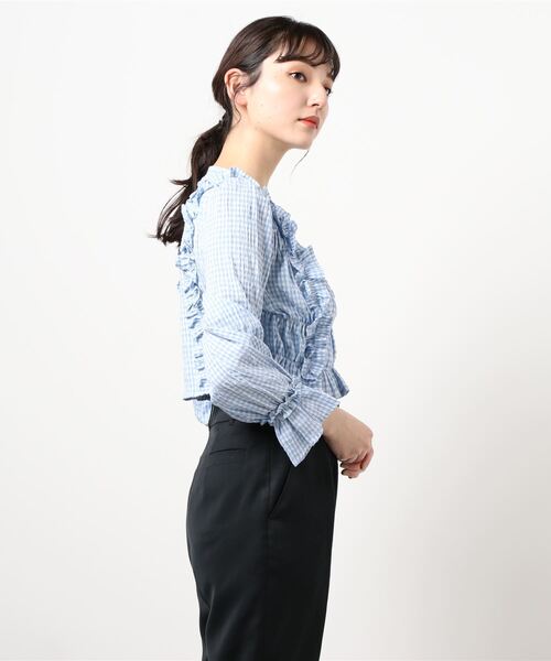 JUMELLE（ジュメロ）の「チェックギャザーブラウス（シャツ/ブラウス・レディース・ブルー/レッド・FREE）」の22枚目の写真