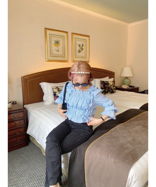 JUMELLE（ジュメロ）の「チェックギャザーブラウス（シャツ/ブラウス・レディース・ブルー/レッド・FREE）」の10枚目の写真