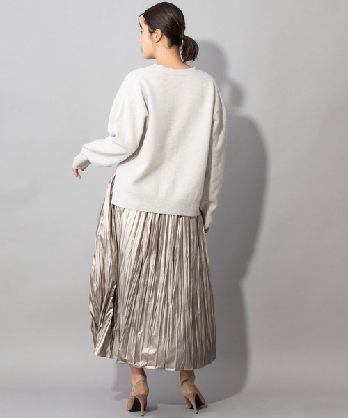 Munich（ミューニック）の「エクストラファインメリノボイルドウール　Vネックカーディガン（カーディガン/ボレロ・レディース・ベージュ/グリーン/オートミール・FREE）」の13枚目の写真